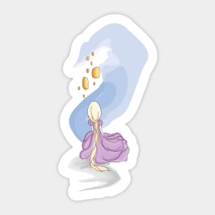 Rapunzel Watercolour Illustration Sticker